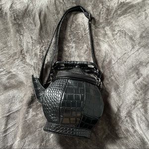 Faux crocodile teapot purse
